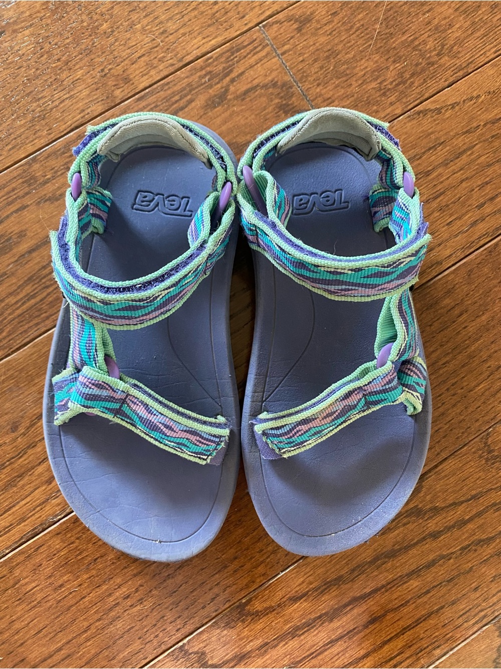 Teva Kids Purple & Mint Multi-Striped Strap Sandals